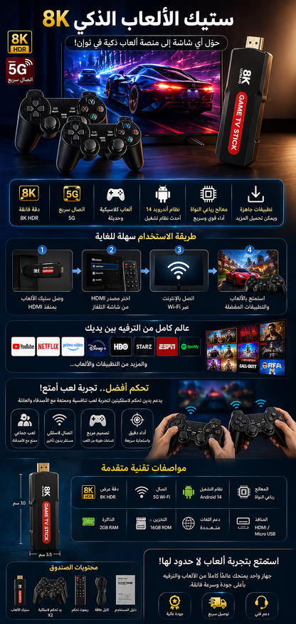 • محول الشاشة العادية الى شاشة سمارت + 30000 لعبة +دراعات بلستيشن